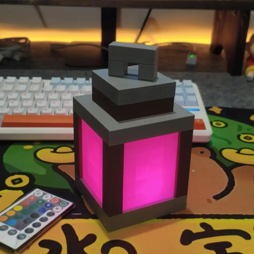 Pixel Block LED Lantern - RGB Gaming Room Decor Light