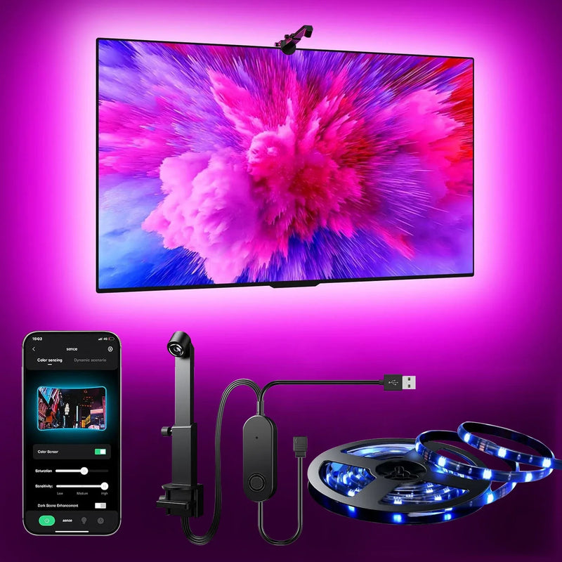 TV LED Backlight Strip – Screen Sync, App & Voice Control, 55-65 Inch TVs