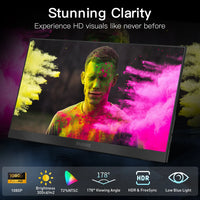 15.6" Portable Monitor — 1080P USB-C Second Screen for Laptop, Mac & Console Gaming