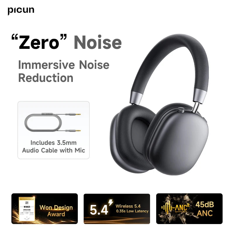 Picun F5 Noise-Canceling Wireless Headphones