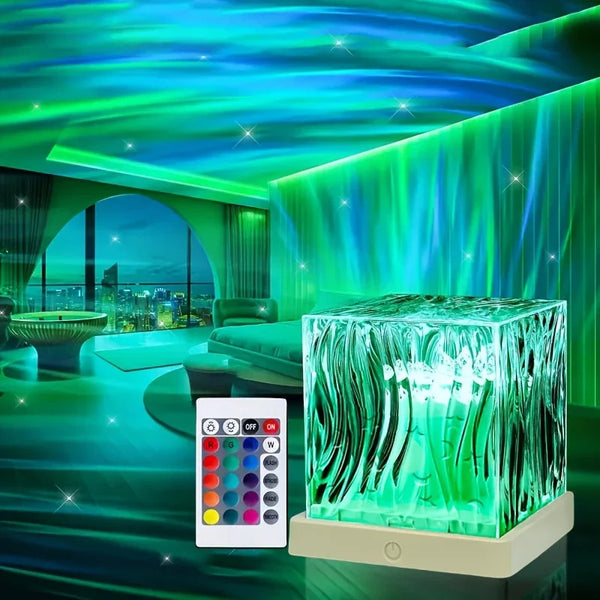Ocean Wave Aurora Projector — 16-Color LED Room Light with Remote