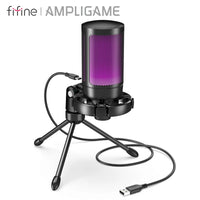 AmpliGame A2T RGB USB Gaming Microphone + Boom Arm Bundle — Complete Streaming Setup