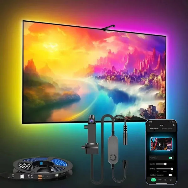 TV LED Backlight Strip – Screen Sync, App & Voice Control, 55-65 Inch TVs