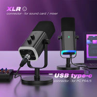 FIFINE AM8 USB/XLR Dynamic Microphone - Streaming & Gaming Mic