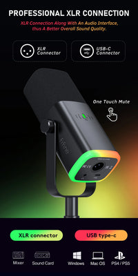 FIFINE AM8 USB/XLR Dynamic Microphone - Streaming & Gaming Mic