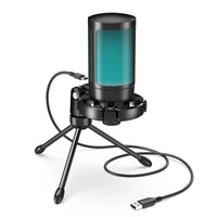 AmpliGame A2T RGB USB Gaming Microphone + Boom Arm Bundle — Complete Streaming Setup