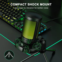 AmpliGame A2T RGB USB Gaming Microphone + Boom Arm Bundle — Complete Streaming Setup