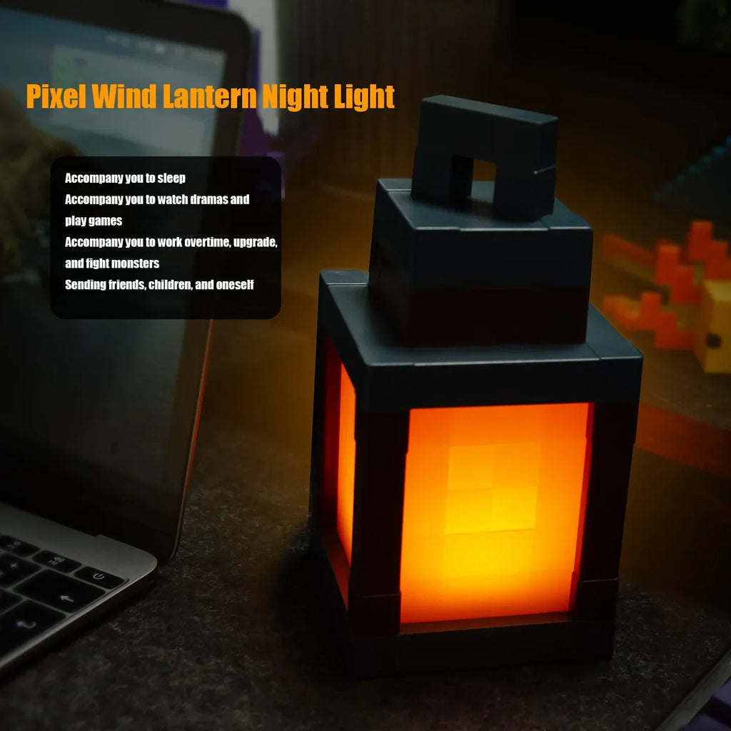 Pixel Block LED Lantern - RGB Gaming Room Decor Light