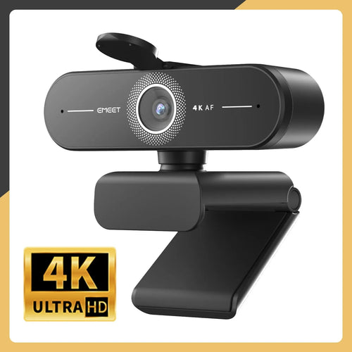 4K Webcam with Autofocus & Dual Noise-Cancelling Mic – USB Camera for Streaming, Video Calls & Gaming