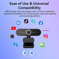 4K Webcam with Autofocus & Dual Noise-Cancelling Mic – USB Camera for Streaming, Video Calls & Gaming