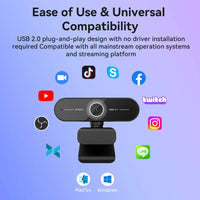 4K Webcam with Autofocus & Dual Noise-Cancelling Mic – USB Camera for Streaming, Video Calls & Gaming